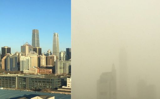 Север Китая накрыла пыльная буря