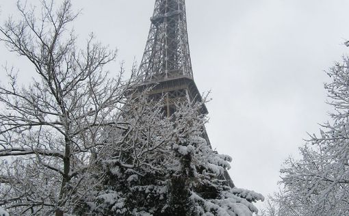 Париж парализован сильным снегопадом