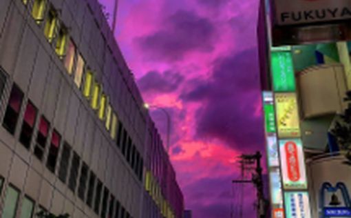 Тайфун Хагибис: небо в Японии стало фиолетовым