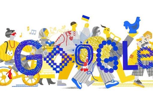 Google посвятил яркий дудл Дню Независимости Украины