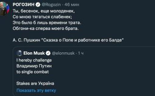 Рогозин ответил Маску