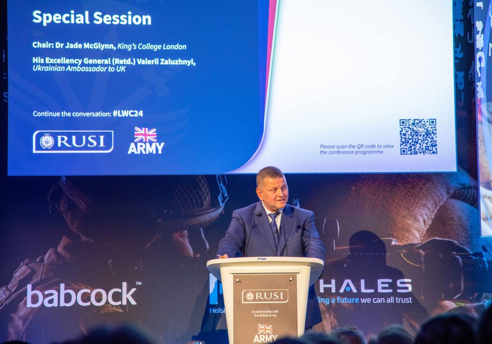 Залужний на RUSI Land Warfare Conference 2024 розповів про боротьбу України