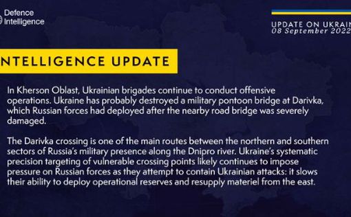 Британская разведка. Отчет по ситуации в Украине на 8 сентября