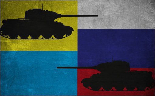 флаг Россия Украина танки