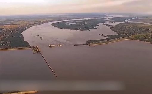 Кадры разрушенной Каховской ГЭС. Видео