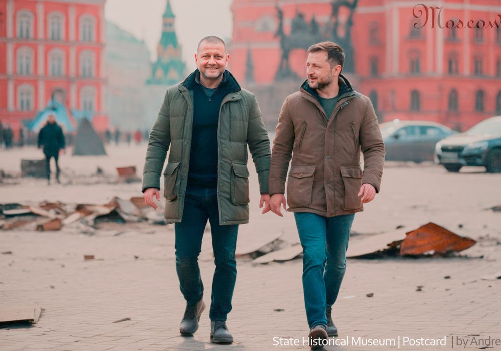 Зеленський і Залужний прогулялися по зруйнованій… Москві. Фото