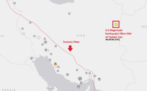 Землетрясение неподалеку от атомного реактора в Иране