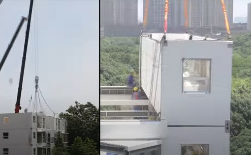 В Китае чуть более, чем за сутки, возвели 10-этажный жилой дом с электричеством